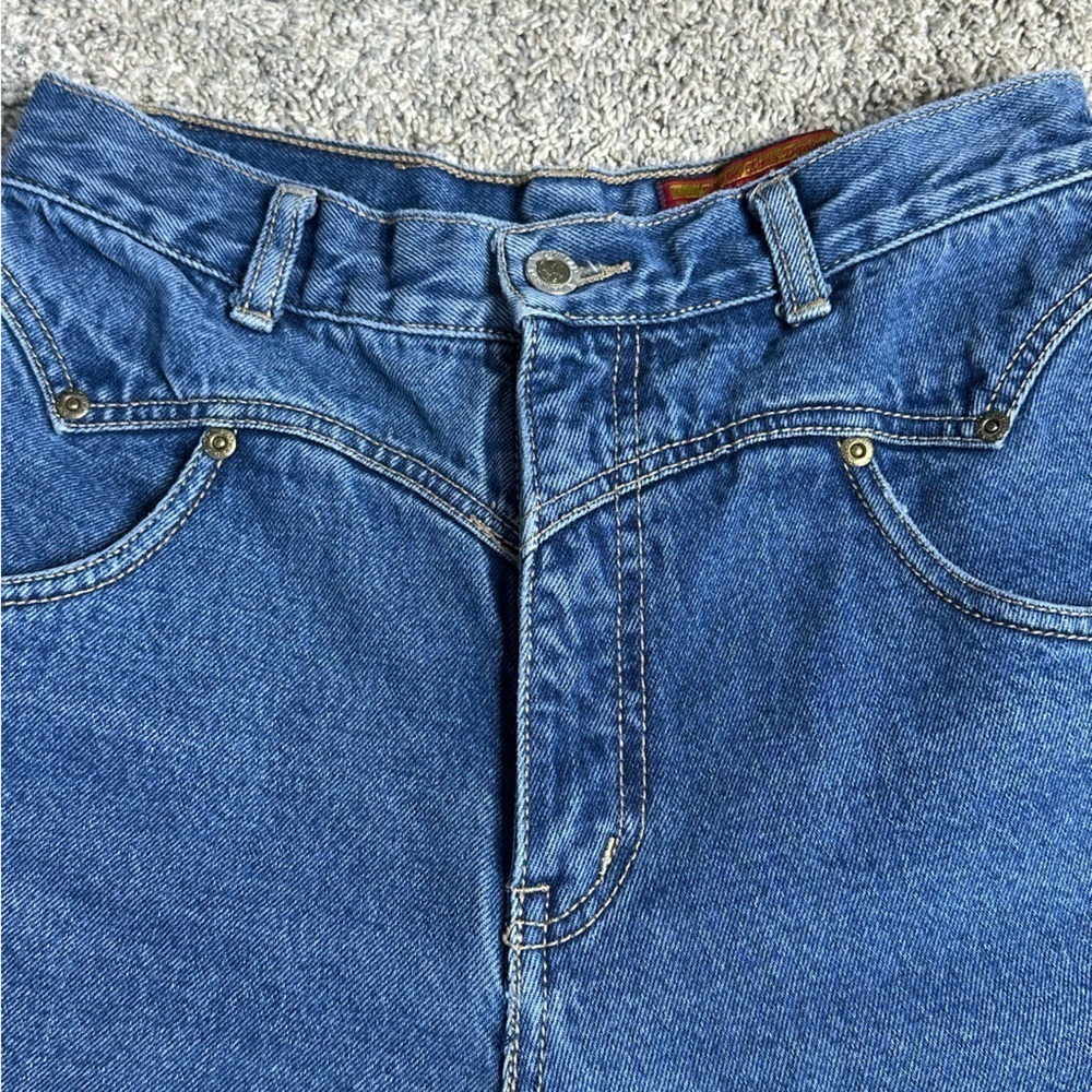 Vintage Lawman Western 90s Jeans blue denim 9 26 2 cowboy unique cotton scallop - Picture 8 of 11
